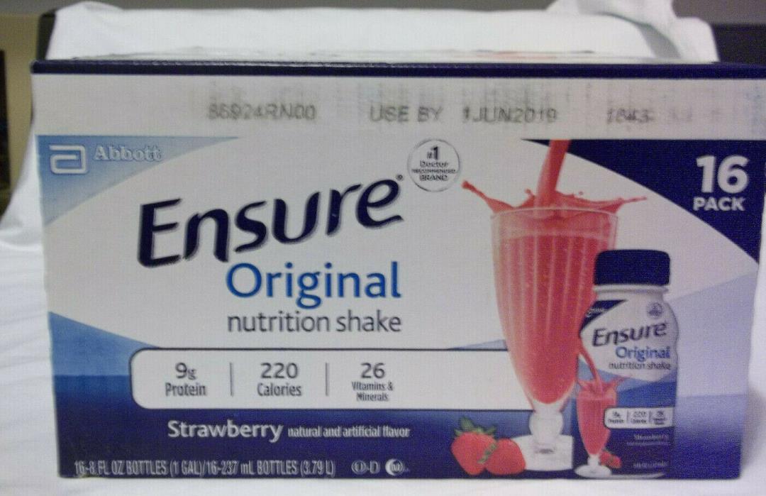 Ensure Original Nutrition Shake Strawberry 8 oz - 16 count pack