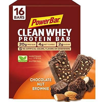 PowerBar Clean Whey Bar, Chocolate Nut Brownie, 2.12 Oz (16 