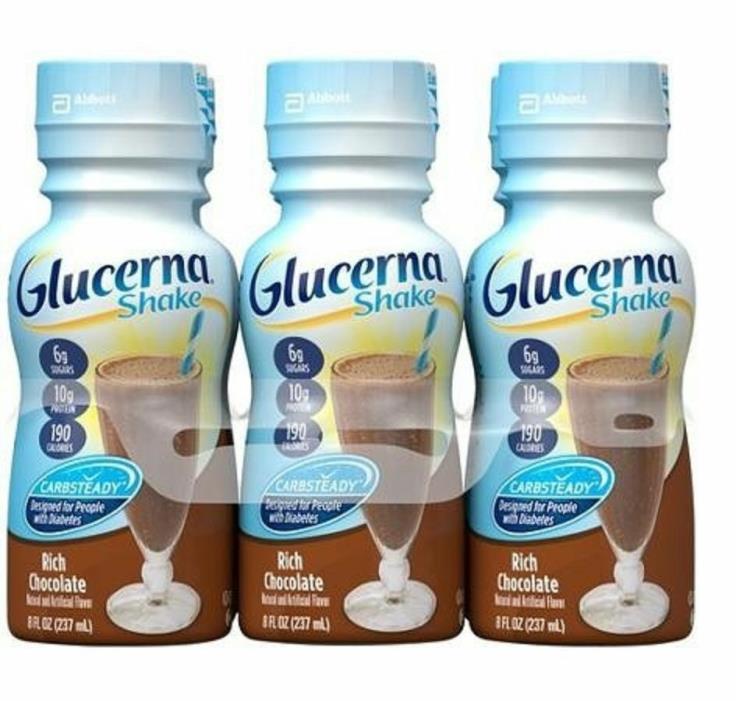 Glucerna Shake Case (24) NEW! Rich Chocolate CARB STEADY for Diabetics