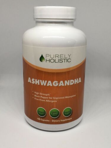 Ashwagandha Capsules 180 Organic Root Powder Extract Of Black Pepper Vegan