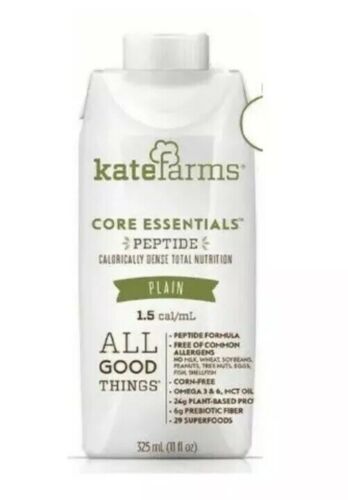 Kate Farms Core Essentials Peptide Formula 1.5 Plain 12 Bottles (1 case)