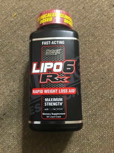 NutreX Lipo6 Rx Rapid Weight Loss Aid Maximum Strength 60 LCaps Expired 01/2019