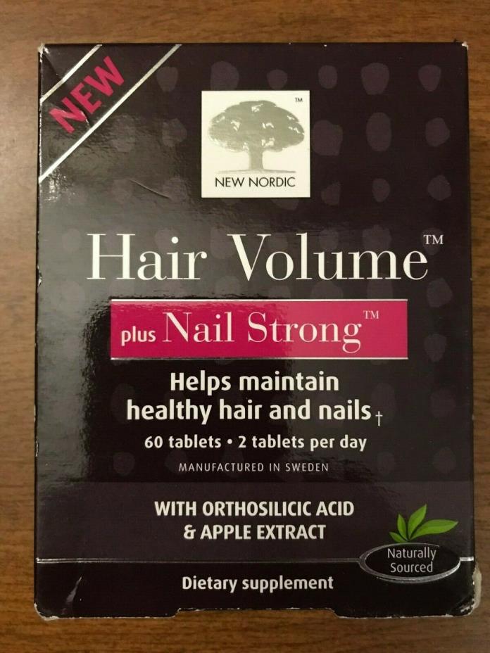 New Nordic Hair Volume Plus Nail Strong 60 Tabs Swedish Vegan EXP 03/2020