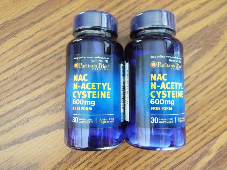 2 bottles N-Acetyl Cysteine NAC 600 mg 30 Capsules each