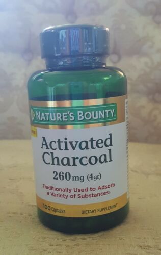 Nature's Bounty  Activated Charcoal  260 mg  100 Capsules SEALED EXP 3/2021