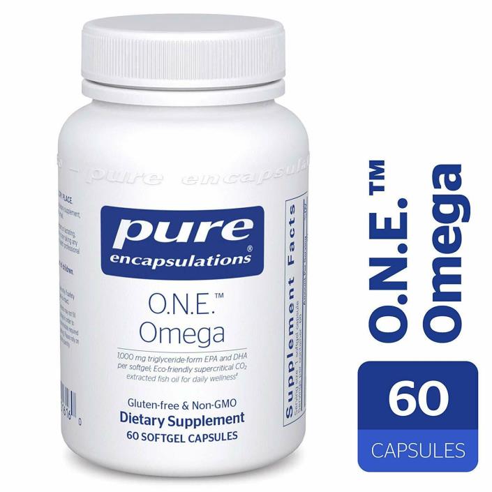Pure Encapsulations ONE Omega 60 Caps - Cardiovascular Support EXP: 9/2020