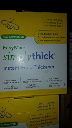 2 Simply Thick EasyMix Food Thickener Honey Consistency-12g (0.4 FL oz) Box 200