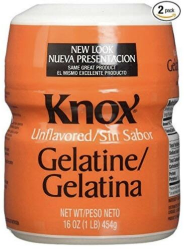 KNOX GELATINE 4 CANS x 1 LB(454gr) UNFLAVORED GELATINE  KRAFT FOODS GELATINA