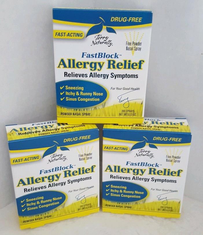Terry Naturally FastBlock Allergy Relief Fast Block Lot of 3 - Each 0.17 oz.