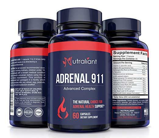 Nutraliant ADRENAL 911 ADVANCED COMPLEX For Mental Focus/Brain Fog/Stress Relief