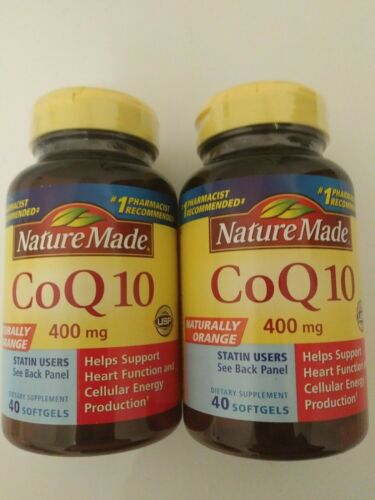Nature Made CoQ10 GENUINE 2 Bottles 400mg (40+40) 80 Softgels Expire 2020+