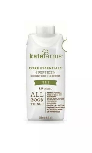 Kate Farms Core Essentials Peptide Formula 1.5 Plain 12 Bottles (1 Case)