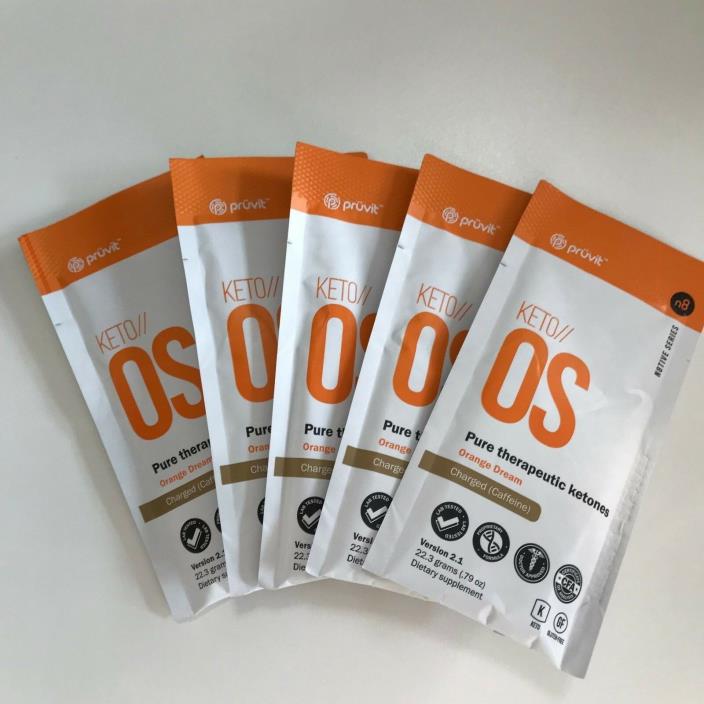 Orange Dream Keto-OS by Pruvit 5 Day Supply Caffeinated Charged Orange