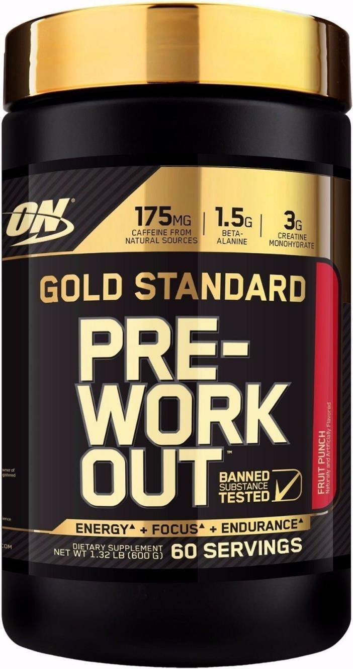 Gold Standard ON Pre-Workout 3g Creatine 1.32 LB Fruit Punch 60 Servings