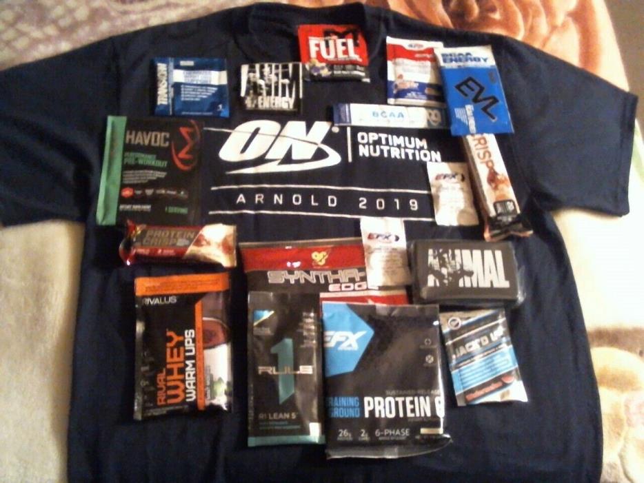 2019 arnold classic shirt whey protein samples pre workout protein bar  lot