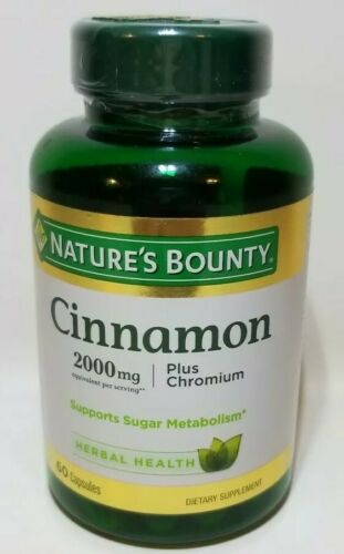 Nature's Bounty Cinnamon 2000mg Chromium, Dietary Supplement Capsules 60 ea