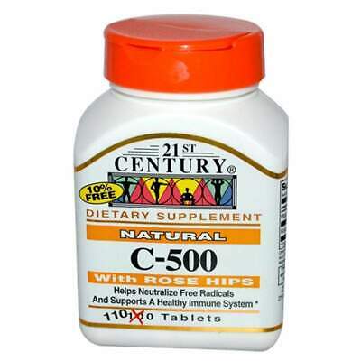 21st Century Vitamin C-500 W/Rose Hips Tablets, 100ct 740985210024