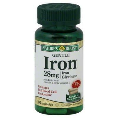 Nature's Bounty Gentle Iron Capsules, 28mg, 90ct 074312016035