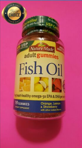 Nature Made Adult Gummies Fish Oil Gummies, Orange, Strawberry and Lemon 90ct.