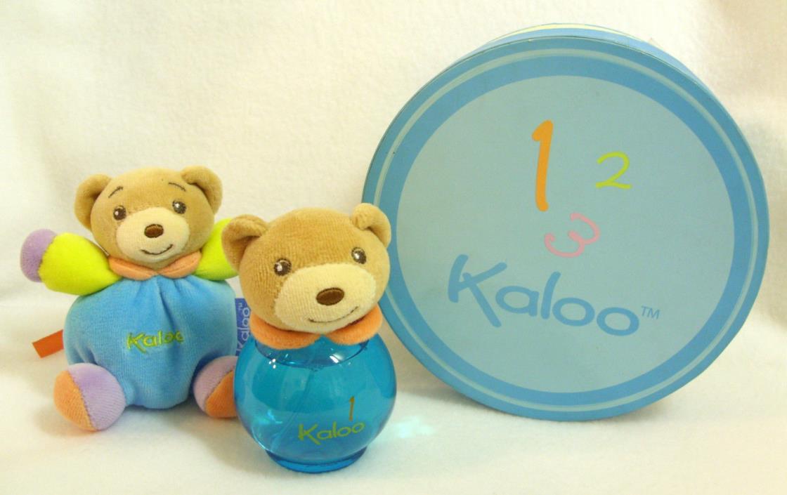 2 pc Gift Set KALOO 1 BLUE 3.4 oz Spray Fragrance + Teddy Bear RARE New in Box!