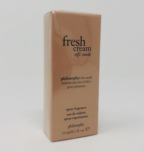 Philosophy Fresh Cream Soft Suede Spray Fragrance EDT 0.5 oz NEW in SEALED BOX