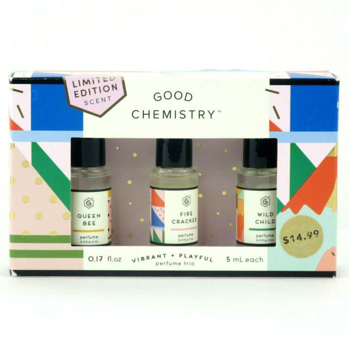 Good Chemistry Rollerball Fragrance Gift Set 3 Pc Vibrant & Playful 0.17 OZ 5 ML