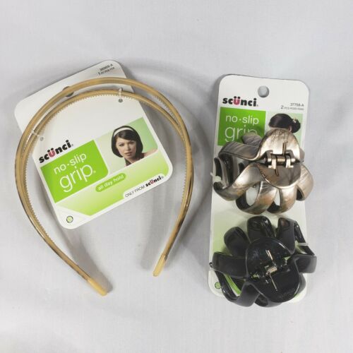 2pc Goody Scunci Hair Accessories Hairband and Hairclips lot New