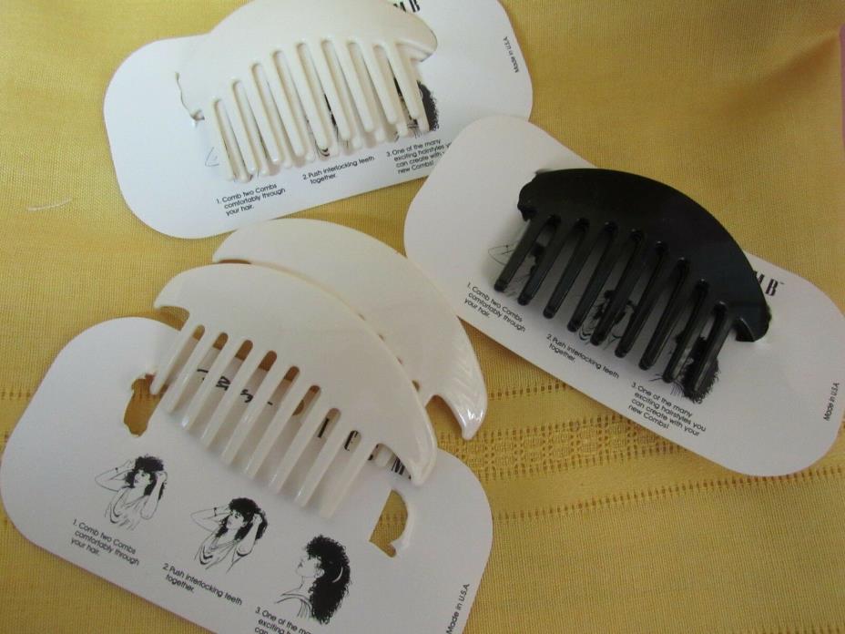 HAIR RAISERS**WINGS Baby INTERLOCKING COMBS BANANA CLIPS- 3 sets-MADE IN USA
