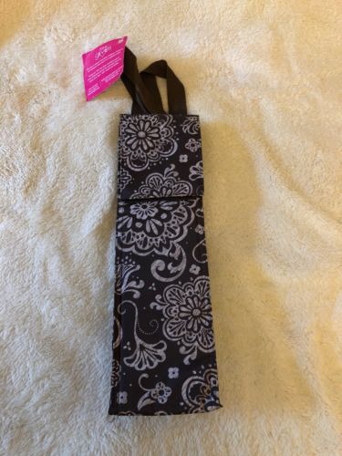 Thirty One Brown Woodblock Floral Flat Iron Case