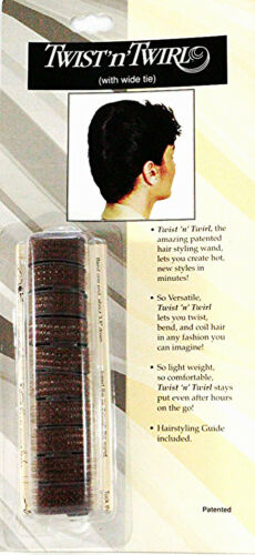 TWIST N TWIRL HAIR STYLING WAND accessory with wide tie Twist bend coil w Guide