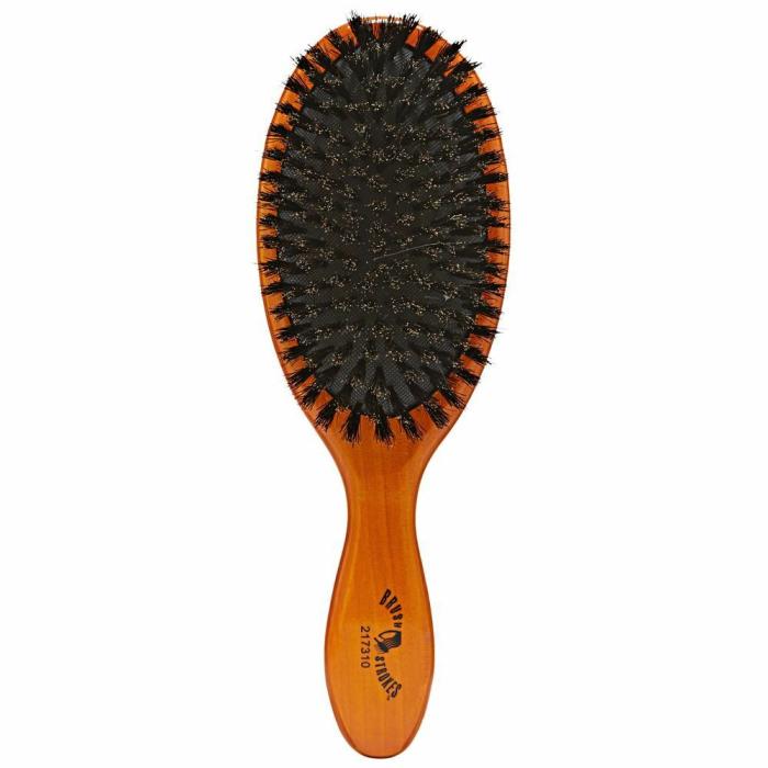 Women Men Kids Brush Strokes Oval Cushion Hair Boar Bristle Wood Brush 9.5