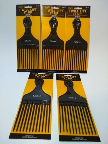 5X Firstline AFRO BLACK FIST PIC PIK PICK HAIR LIFT STLYE COMB Natural&Afro Styl