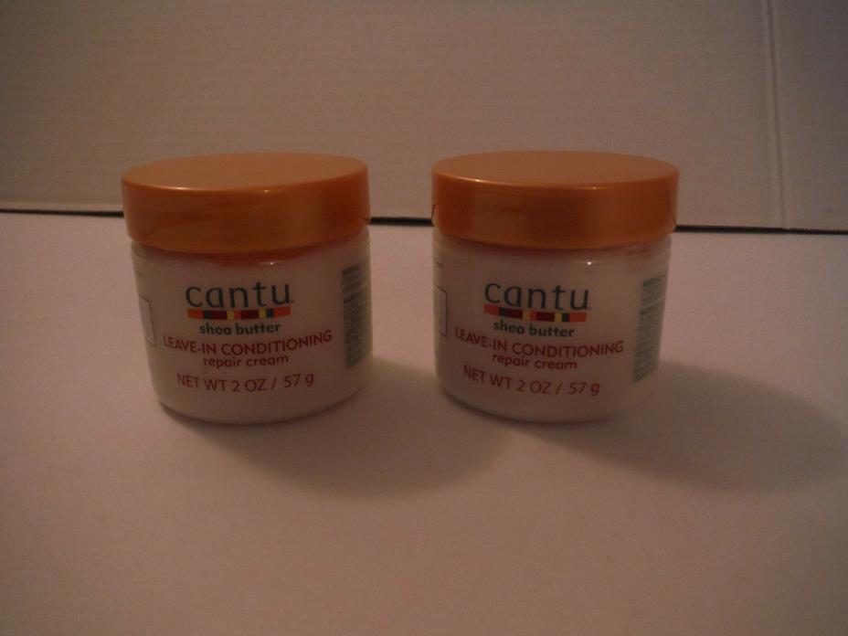 NEW Lot of 2 Cantu Shea Butter Leave In Conditioning Repair Cream 2.0 oz. each