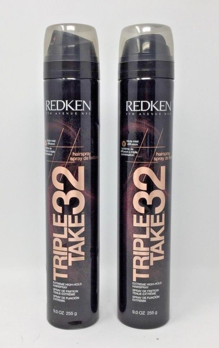Redken Triple Take 32 Extreme High Hold Hairspray 9 oz **2-PACK**