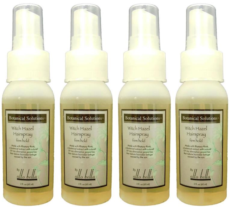 Alto Bella - Botanical Solutions Witch Hazel Firm Hold Hairspray 2oz (Pack of 4)