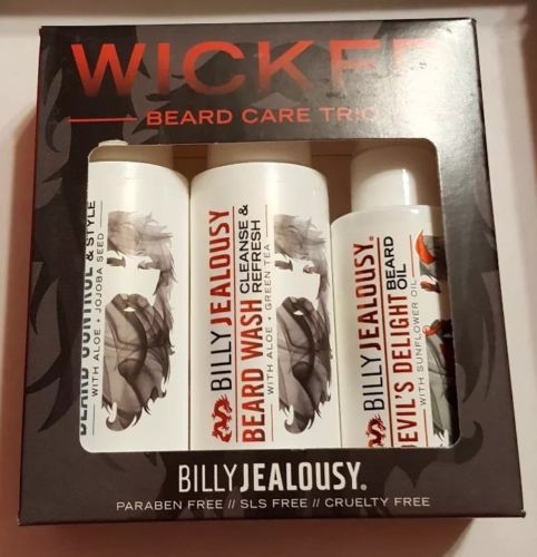 Billy Jealousy WICKED Beard Care Trio - Full Sz Devil's Delight Beard Oil *READ*