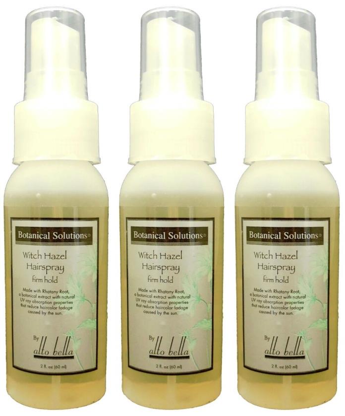 Alto Bella - Botanical Solutions Witch Hazel Firm Hold Hairspray 2oz (Pack of 3)