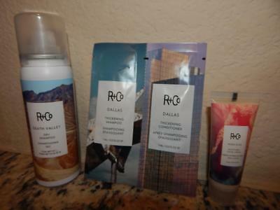 R+Co Thickening Shampoo, conditioner, dry shampoo, moisturize shine Cream