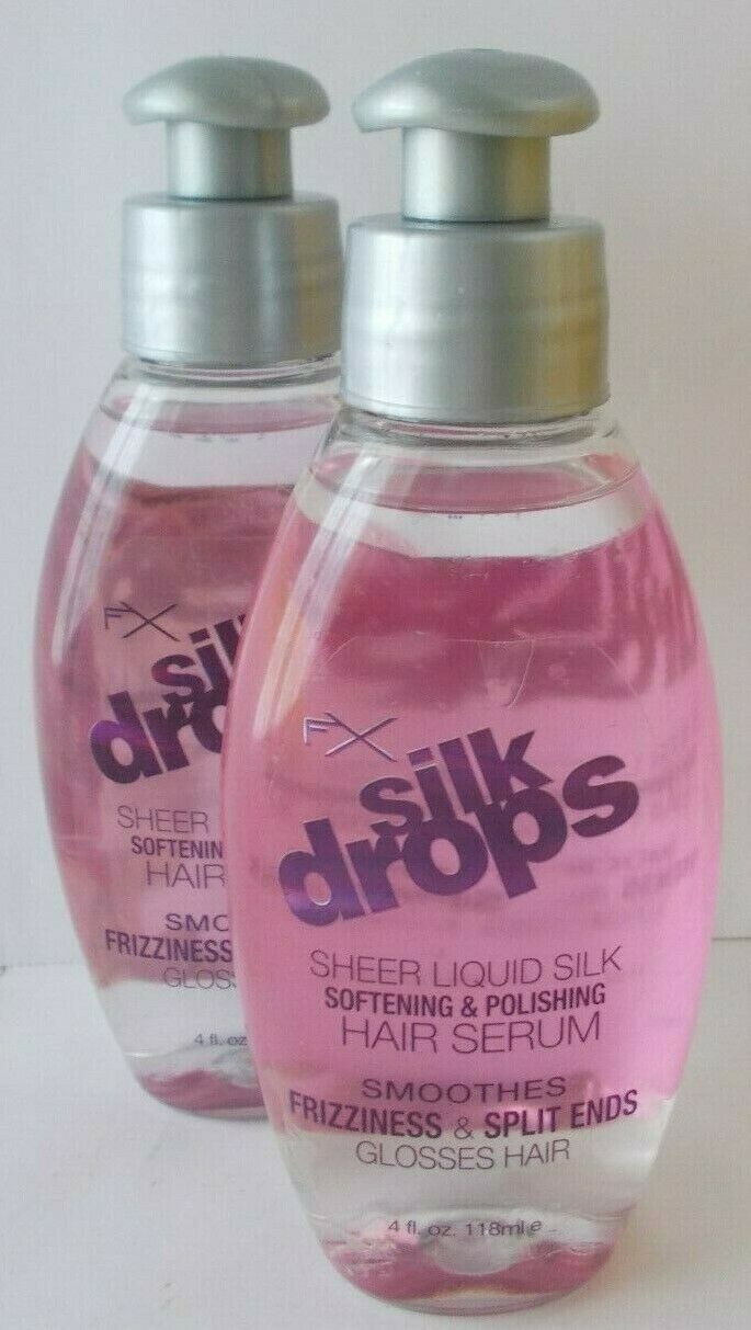2X Silk Drops FX Hair Serum Sheer Liquid Silk Soften Polish Frizz & Ends 4 Oz