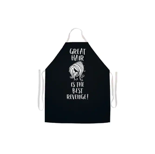 Great Hair Is the Best Revenge Stylist's Apron Cotton and Polyester Black