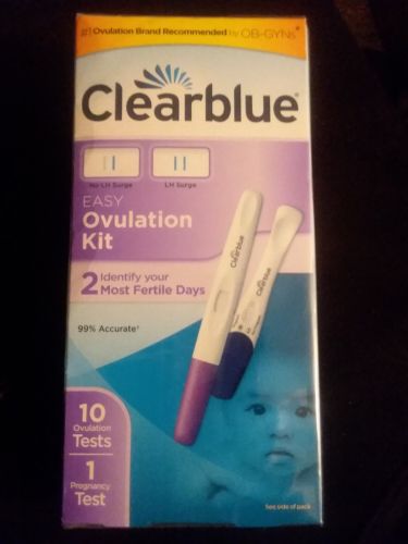 Clearblue easy ovulation kit 10 ovulation test & 1 pregnancy test exp 9/30/2020