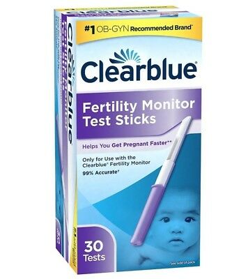 30 Clearblue Fertility Monitor Test Sticks Dec 31, 2018 Sealed 3 Cycle Supply