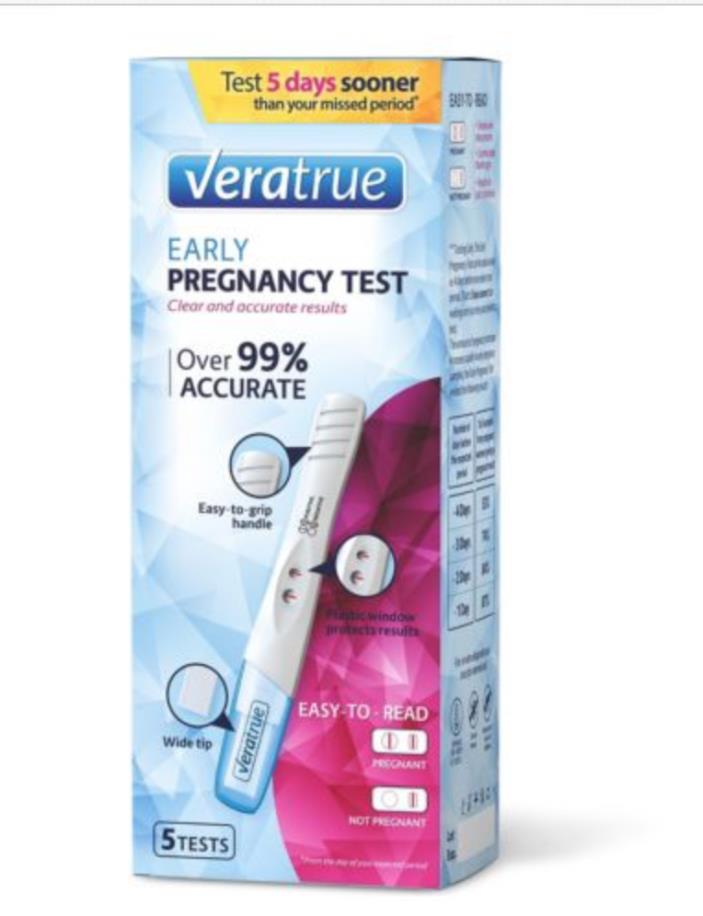 Veratrue Early Result Pregnancy Test, 5 Count, Clear and Accurate Results