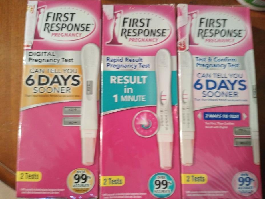 3 First Response Early Result Pregnancy Test, lot 6 Days Sooner,total 6 test