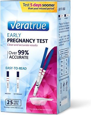 Veratrue Early Result Pregnancy Test, 25 Count, Clear and Accurate Results, ...