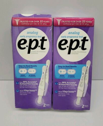 EPT e.p.t  Analog Early Pregnancy Tests 2 Each (2 Pack) Exp 5/19+