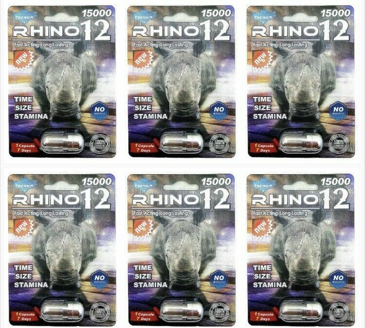 100% Authentic Rhino 12 15000 Extreme Power - 6 Pills STIFF HARD SCREAM