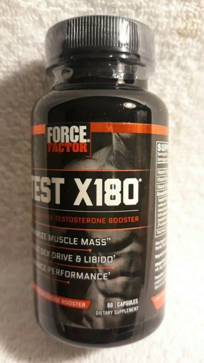FORCE FACTOR TEST X180 PREMIUM FREE TESTOSTERONE BOOSTER 60 CAPSULES EXP.01/2019