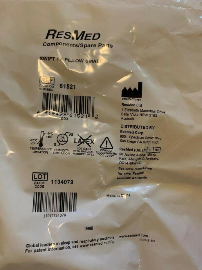 New ResMed Swift FX Nasal Pillows Small replacement CPAP spare #61521