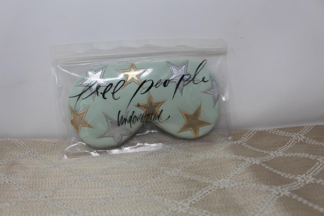 NEW FREE PEOPLE & UNDERSTAND LEATHER STARS SLEEP EYE MASK WITH LOVE FROM TEXAS